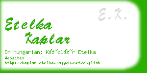 etelka kaplar business card